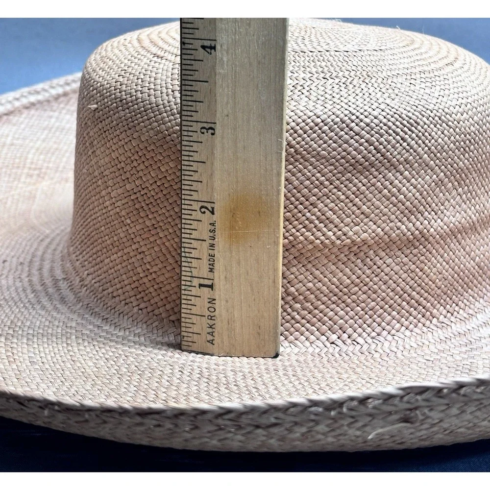 Darcy Creech Southport Straw Hat Wide Brim Peach 21in Beach‎ Resort